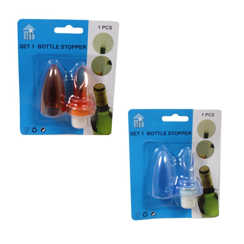Plastic Oil Vinegar Wine Bottle Stopper Pourer Spout with Lid Assorted Colours 5608 (Parcel Rate)