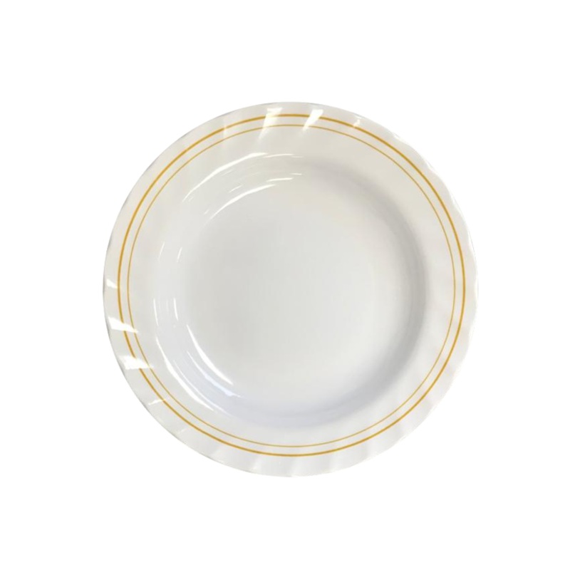 Plastic Plate with Printed Border Design 20 cm 2783 (Parcel Rate)