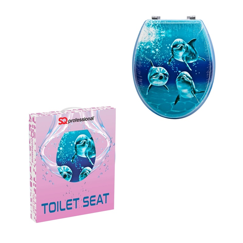 Toilet Seat Aquatic Dolphin Trio Sitting Toilet Seat (W) 36mm x (L) 43cm 6465 (Parce Rate)