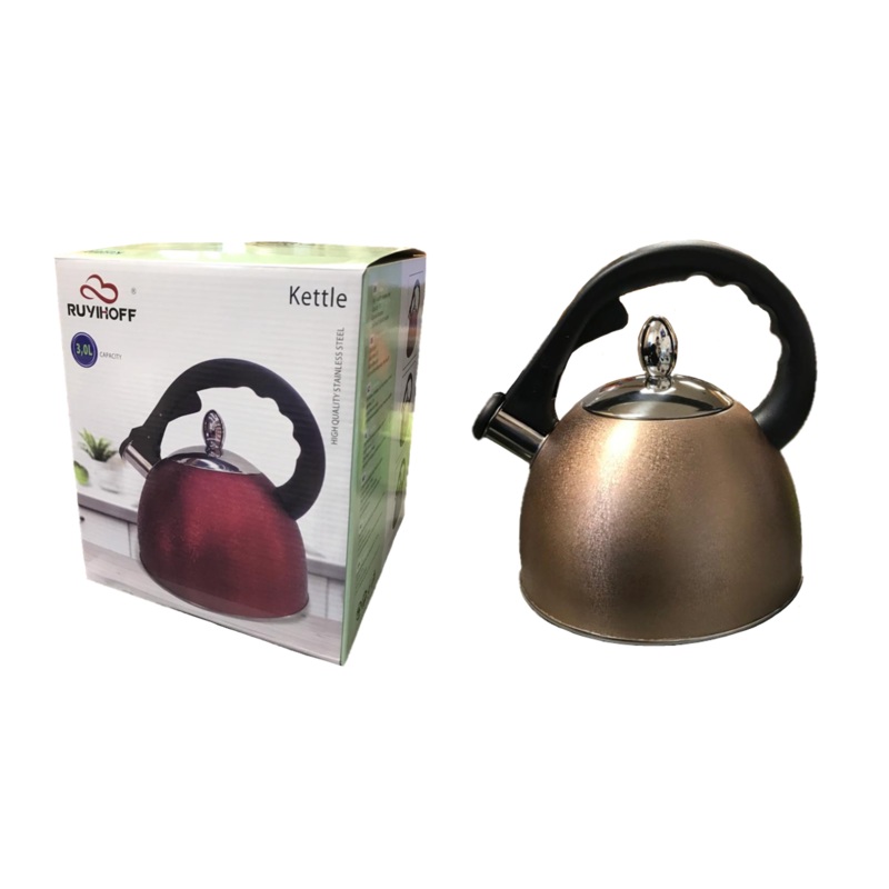 Whistling Kettle 3.0 Litre Assorted Colours 8569 Parcel Rate)