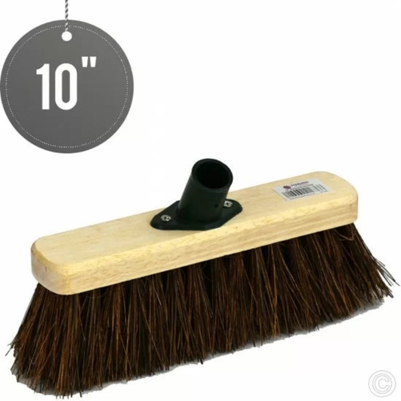 10″ Hard Bassine Garden Wooden Broom Brush Head ST1636 (Parcel Rate)
