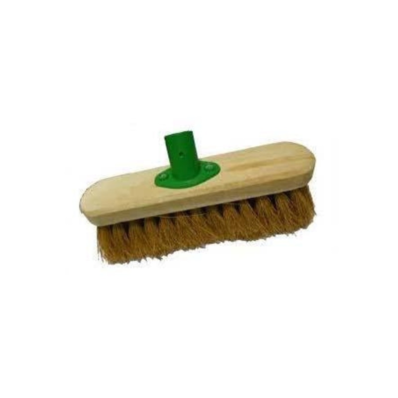 10″ Soft Coco Garden Wooden Broom Brush Head BHC255B1 (Parcel Rate)