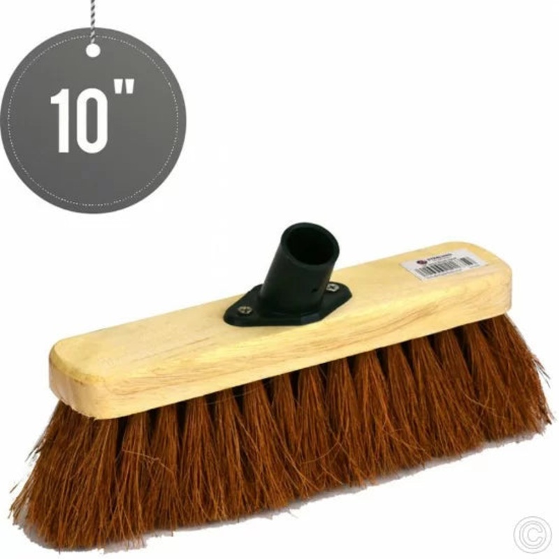 10″ Soft Coco Garden Wooden Broom Brush Head ST1635 (Parcel Rate)