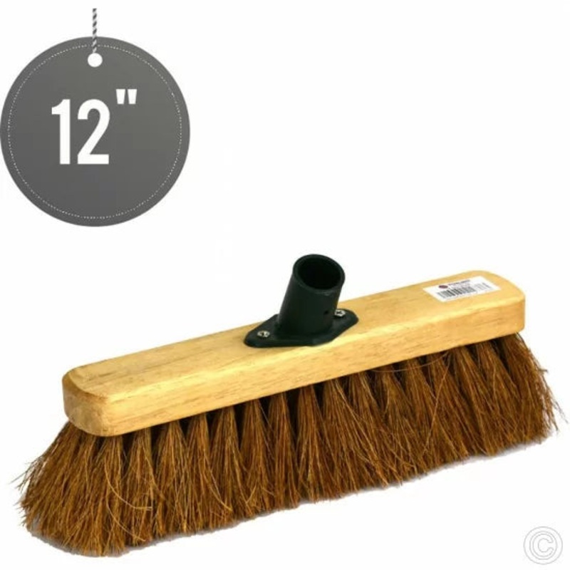 12″ Soft Coco Garden Wooden Broom Brush Head ST1637 (Parcel Rate)