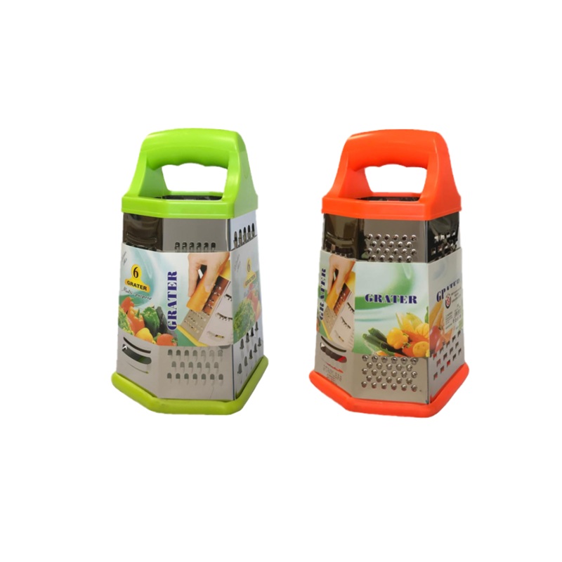 6 Sided Hexagon Metal Cheese Shredder Grater 11 x 12 x 19.5 cm Assorted Colours 4766 (Parcel Rate)
