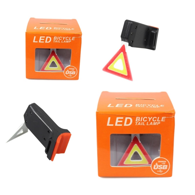 Bicycle LED Tail Lamp Bicycle Light Safety Bike Hazard Awareness Triangle 7-8cm  5584 (Parcel Rate)