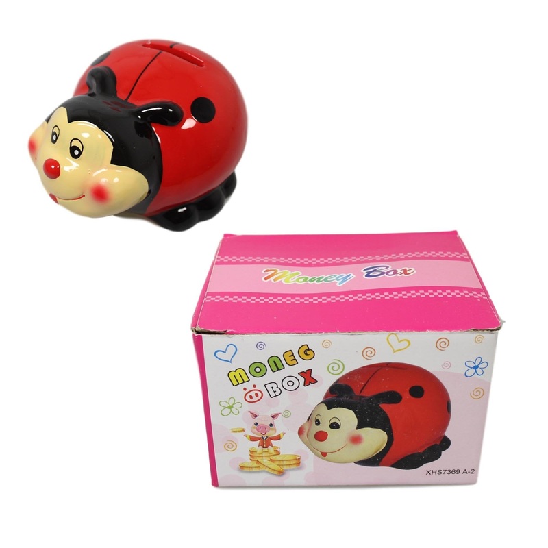Children’s Ladybird Piggy Bank Ceramic Money Saving Bank 10 x 7cm 5595 (Parcel Rate)