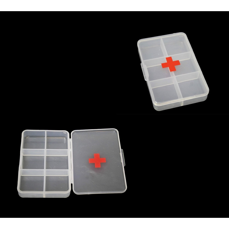 Clear Plastic First Aid Pill Box Organiser 9 x 6cm 5542 (Large Letter Rate)