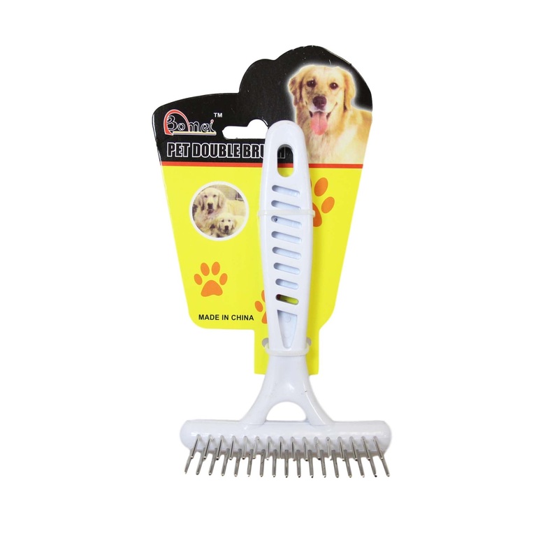 Pet Dog Cat Metal Teeth Grooming Brush 14 x 8 cm 6036 (Parcel Rate)