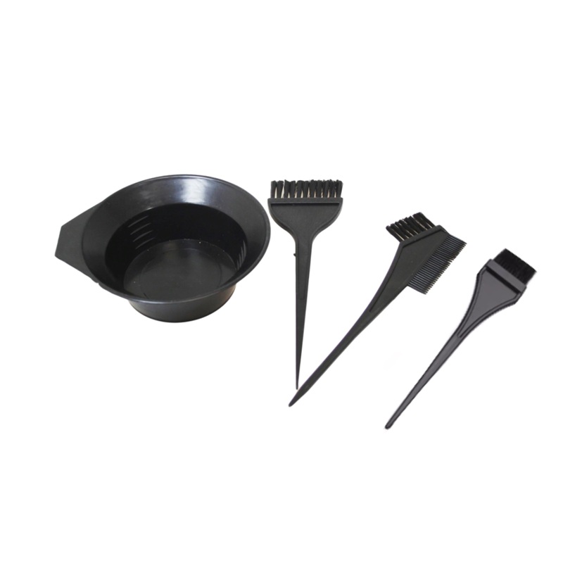 Plastic Hairdresser Hair Dye Colouring Brushes and Bowl Kit 1107 (Parcel Rate)