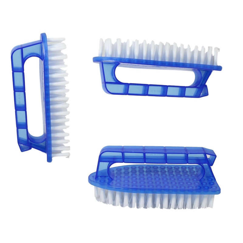 Plastic Laundry Cleaning Scrubbing Brush with Handle 14 cm Assorted Colours 0196 (Parcel Rate)