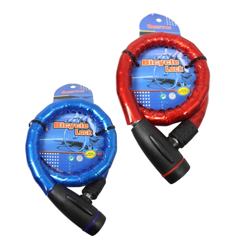 Thick Bicycle Bike Lock with 2 Keys Assorted Colours 1883 (Parcel Rate)