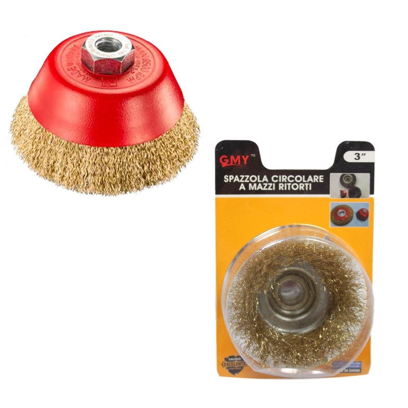Wire Brush Metal Circular Brush Twisted Gold Bunches Hardcore Brush 3” Diy 5478 (Parcel Rate)
