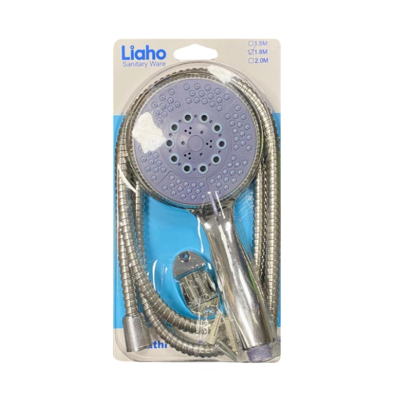 Bathroom Shower Head with 1.8M Flexible Shower Hose Pipe Set Assorted Colours 0556 (Parcel Rate)