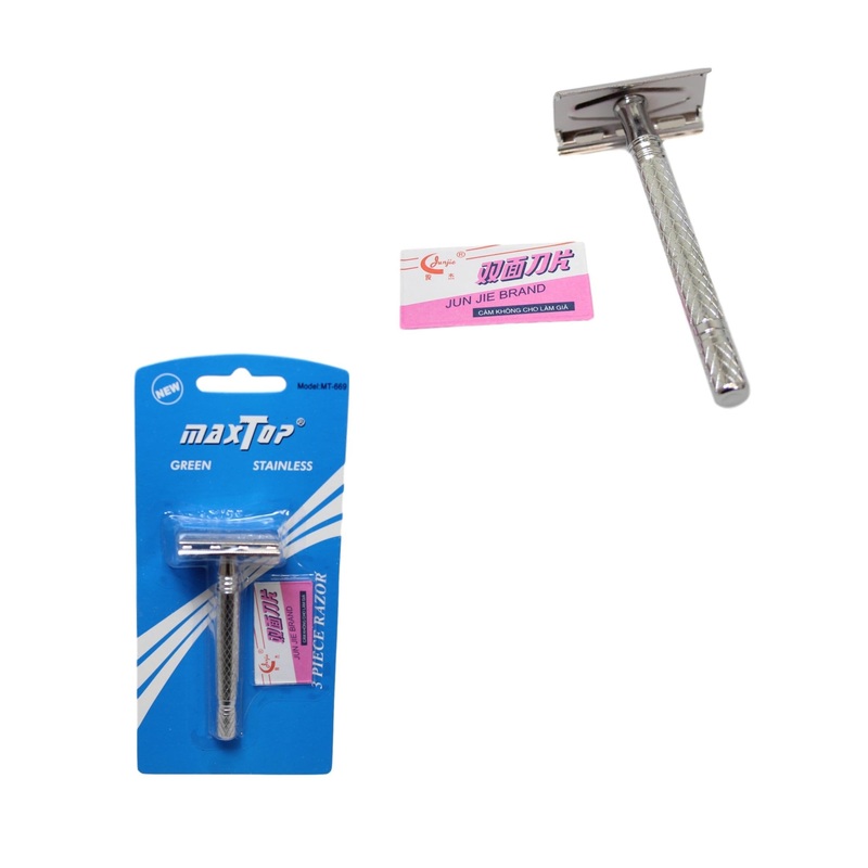 Stainless Steel 3 Piece Barber’s Shaver Razor with Blades 10 cm 2900 (Parcel Rate)