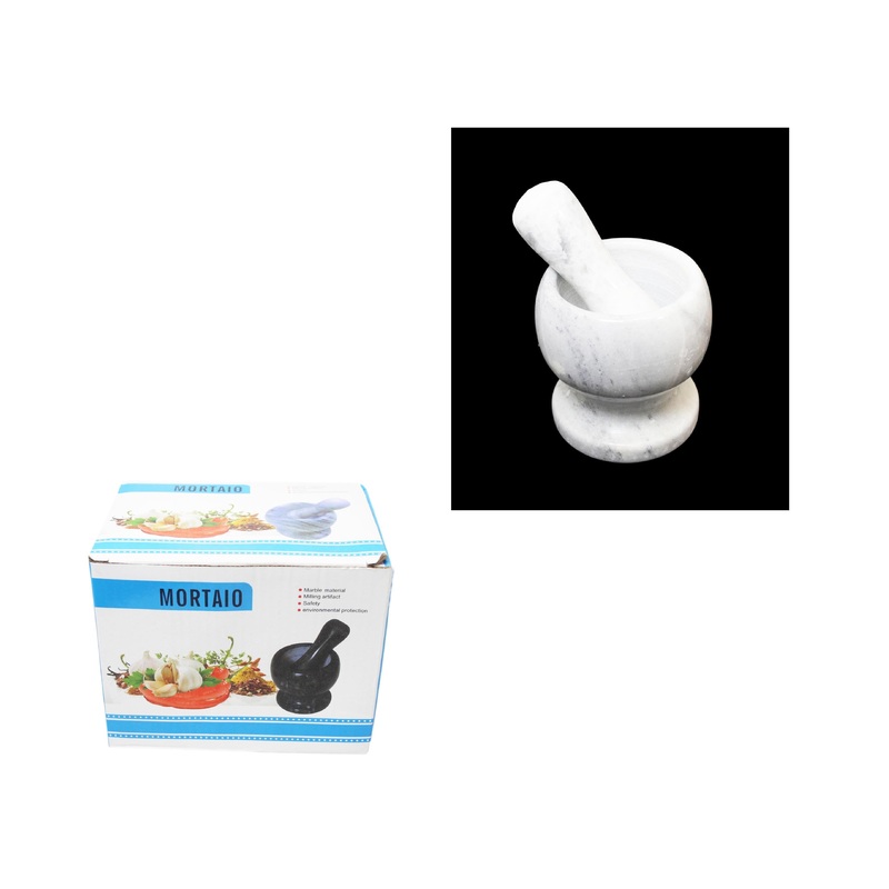 Spice Grinder Mortar and Pestle Crushing Bowl and Stick Assorted Colours 3675 (Parcel Rate)