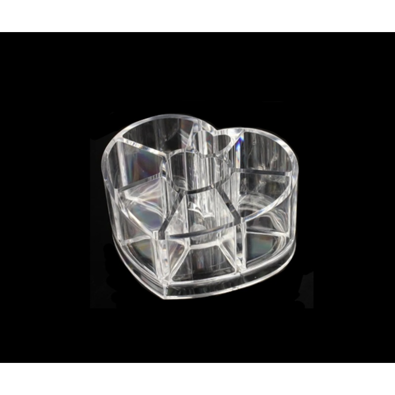 Transparent Acrylic Heart Shaped Cosmetic Make Up Organiser 11 x 9 x 5.8 cm 4696 (Parcel Rate)