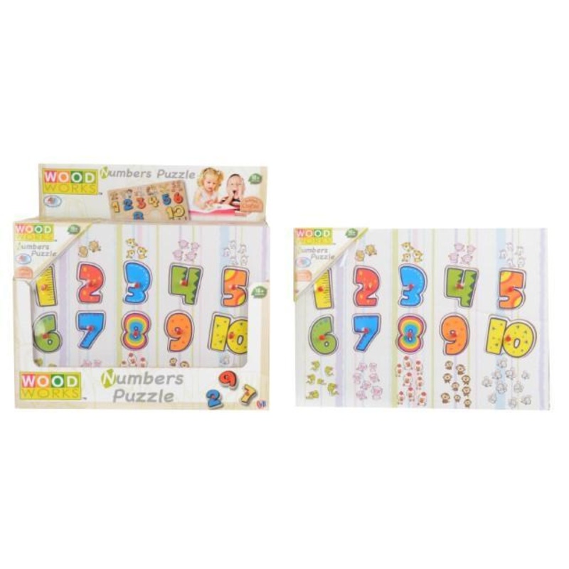 Woodworks Peg Puzzles Numbers Children Educating Puzzle 2361 (Parcel Rate)