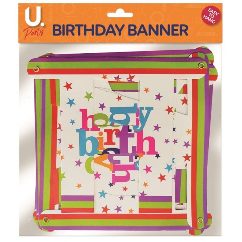 Paper Happy Birthday Lettered Bunting Banner Garland P2711 (Large Letter Rate)