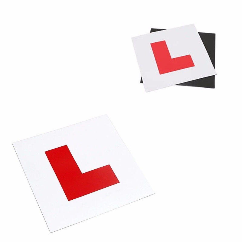 2 x Red ‘L’ Magnetic Learner Plate Car Accessory 18 x 18cm 4900 A (Large Letter Rate)