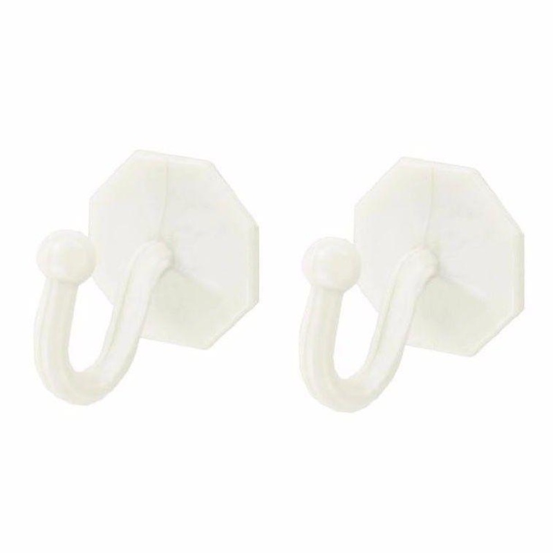 Value Pack Of 2 Curtain Tieback Hooks Self Adhesive White Home 0314 (Large Letter Rate)