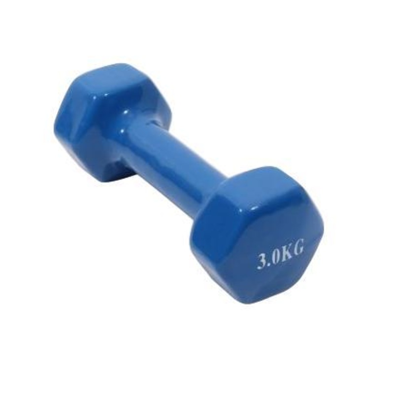 Weight Training Vinyl Dumbbell 3kg Assorted Colours 4591 A W25 (Parcel Rate)