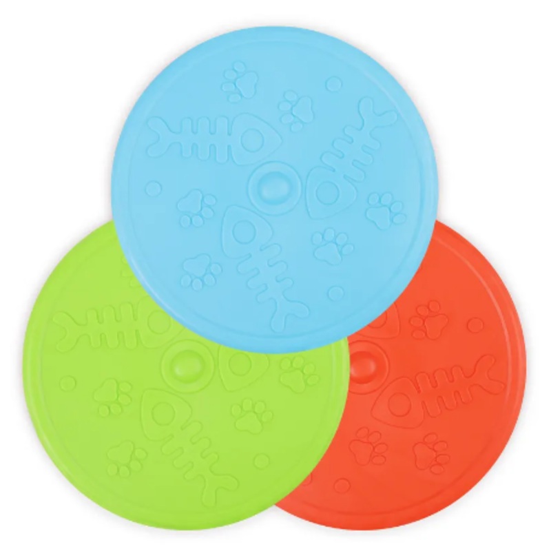 Pet Dog Toy Silicone Rubber Frisbee Flying Disc Assorted Colours 3043 A (Parcel Rate)