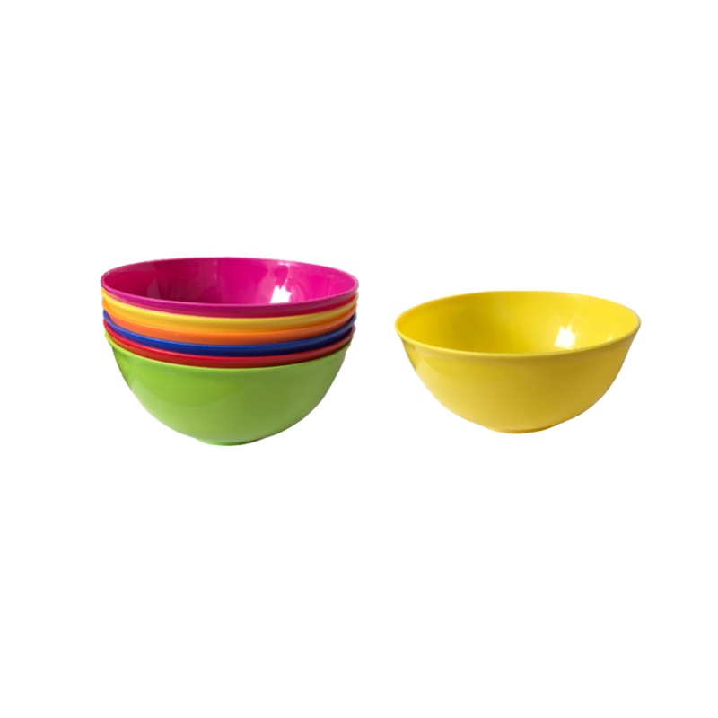 Small Plastic Bowl 14 x 7 cm Pack of 6 Assorted Colours 0440 (Large Letter Rate)