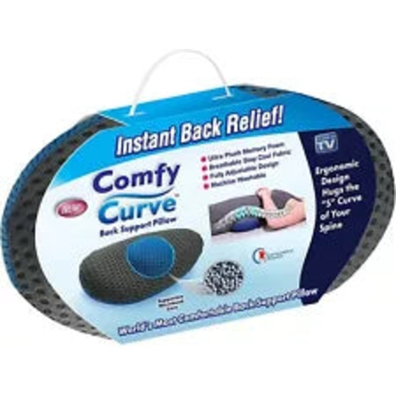 Comfy Curve Back Support Pillow Instant Relief Memory Foam 6665 (Parcel Rate)