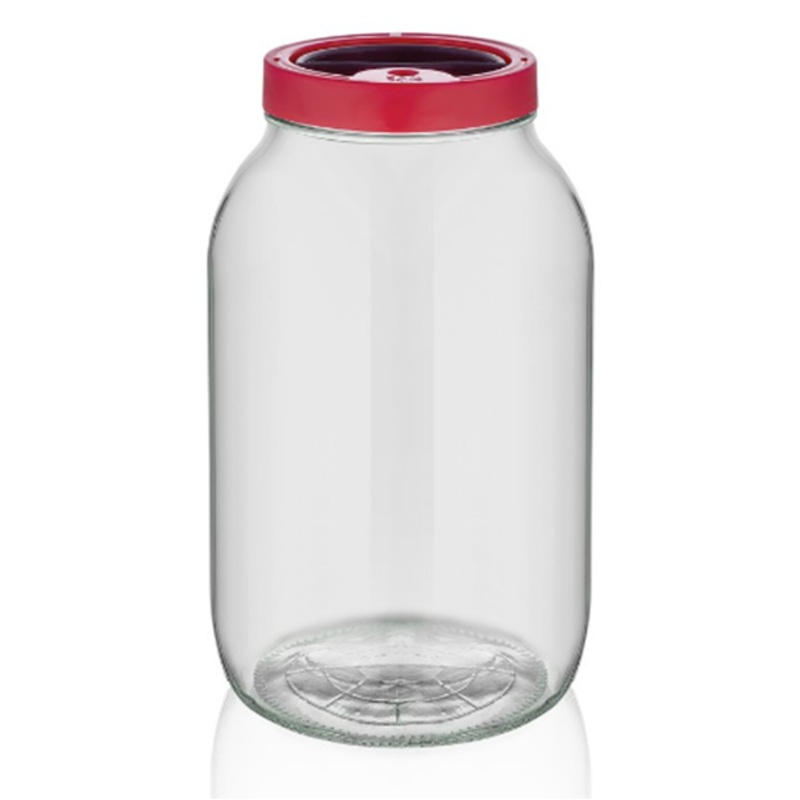 Plain Glass Food Cereal Oats Storage Jar with Plastic Lid 8 Litre (Parcel Rate)