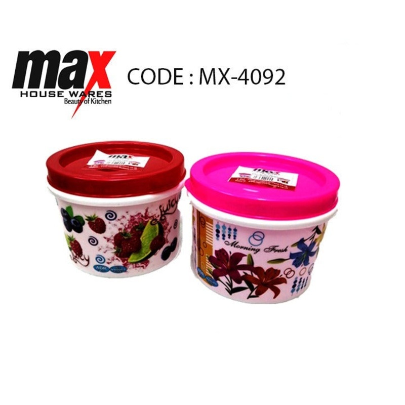 Plastic Container with Print Assorted Designs and Colours MX4092 (Parcel Rate)