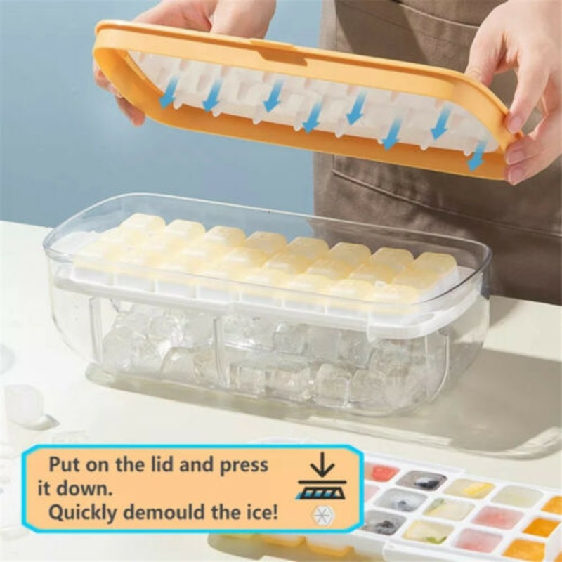 Plastic Freezer Ice Cube Tray Maker with Storage Box 16 x 29cm 6705 (Parcel Rate)