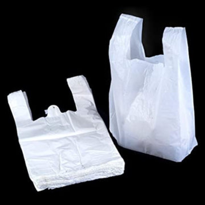 100 Piece Premium Large White Plastic Carriers Shopping Bags 11 x 17 x 21″ WP7S (Parcel Rate)