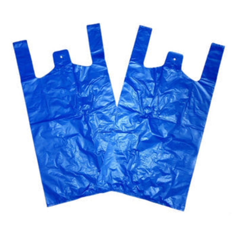 1000 Pcs Disposable Plastic Carrier Bags Blue 11x17x21cm 101010  (Parcel Rate)