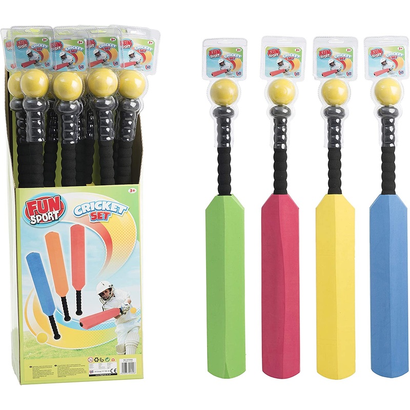 Children’s Toy Foam Cricket Set Assorted Colours 1373245 (Parcel Rate)
