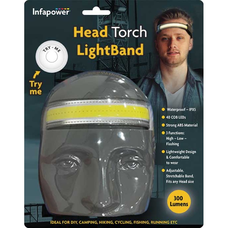 Outdoors Head Torch Light Band 300 Lumens F063 (Parcel Rate)
