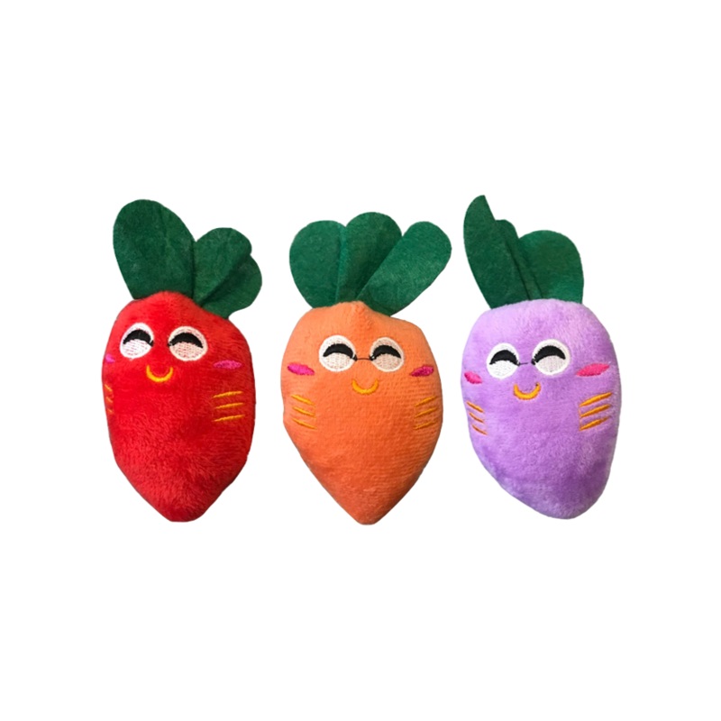 Pet Dog Squeaky Soft Toy Carrot 13 cm Assorted Colours 6713 (Parcel Rate)
