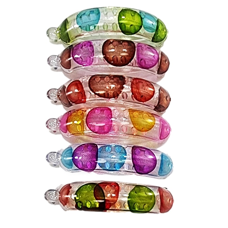 Plastic Hair Clip Dotted Design Assorted Colours 2647 (Parcel Rate)