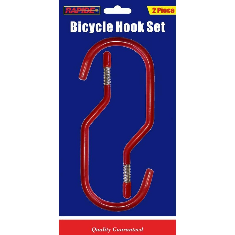 Red Bicycle Hooks Plastic Coated 15cm 2pc 3145 (Parcel Rate)