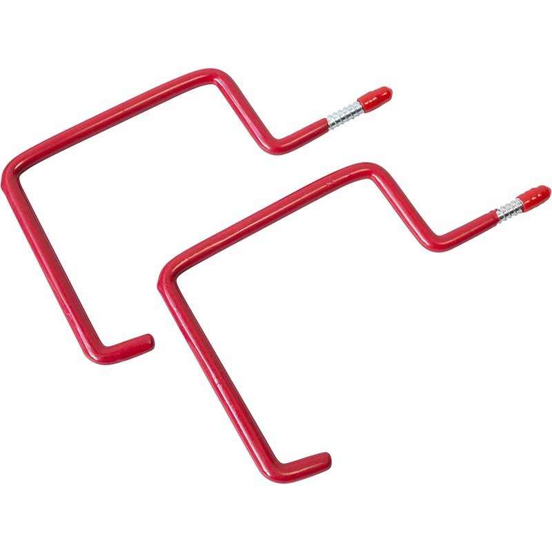 Red Utility Hooks Plastic Coated 18.5cm 2pc 3146 (Parcel Rate)