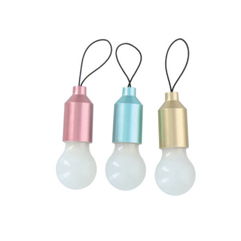 Small LED Light Bulb Shape Keychain Pull Switch 5.5cm Assorted Colours 9982 (Parcel Rate)