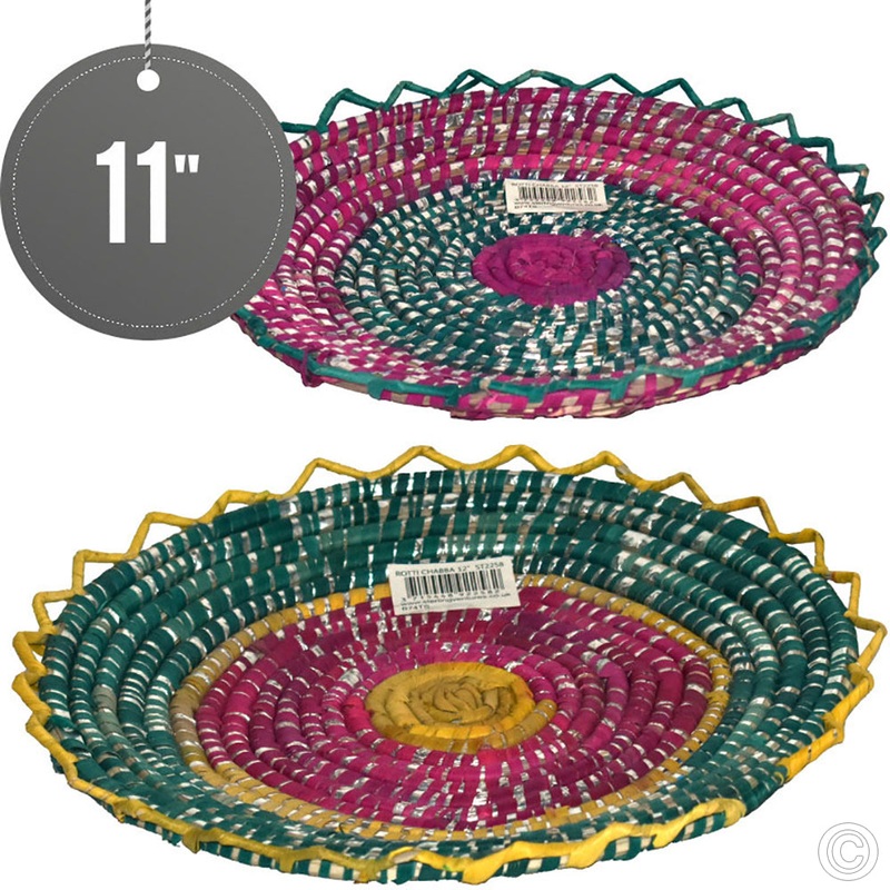 Traditional Naan Bread Serving Basket / Roti Chaba 11″ Assorted Colours ST2258 (Parcel Rate)