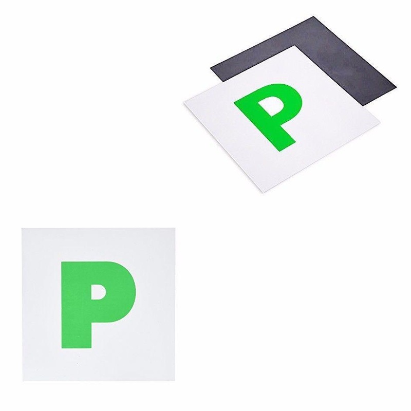2 x Green ‘P’ Magnetic Learner Plate Car Accessory 18 x 18cm 4901 (Large Letter Rate)