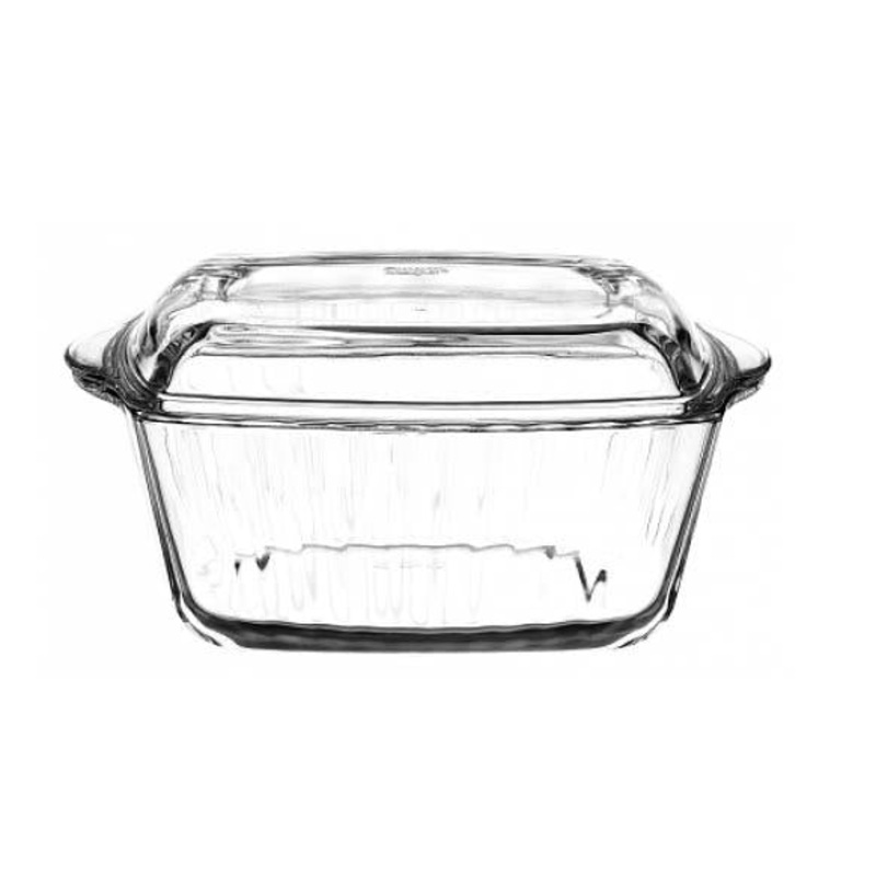 PB Borcam Square Casserole Cooking Baking Oven Dish with Lid 2.6 Litre 59049 (Parcel Plus Rate)