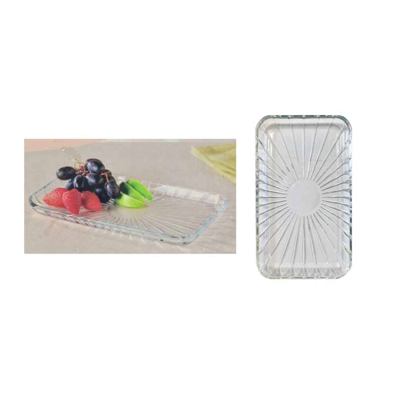 PB Glass Elegant Rectangular Service Plate Tray 276 x 162mm 54883 (Parcel Plus Rate)