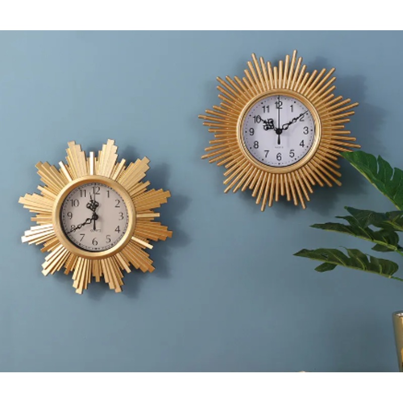 Plastic Wall Clock and Decal Set 3pcs 25 cm Assorted Colours and Designs 6983 (Parcel Rate)