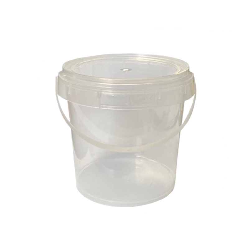 Small Clear Transparent Plastic Storage Bucket with Handle and Lid 12 x 10 x 10cm BC1 (Parcel Rate)