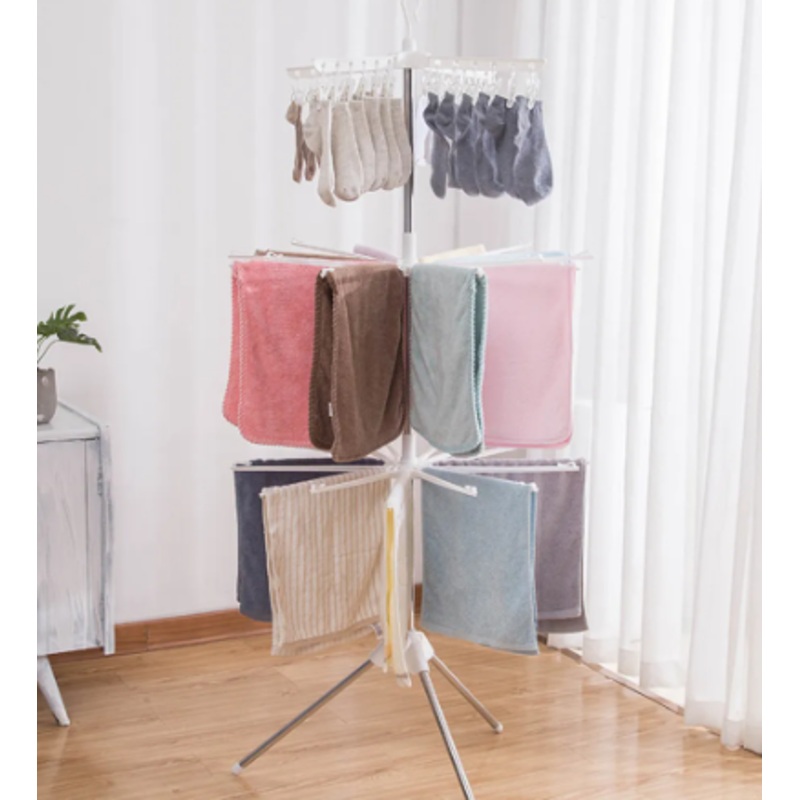 Space Saving Laundry Dryer 170 cm 3 Tiers Rotating 10 Arms 6816 (Big Parcel Rate)