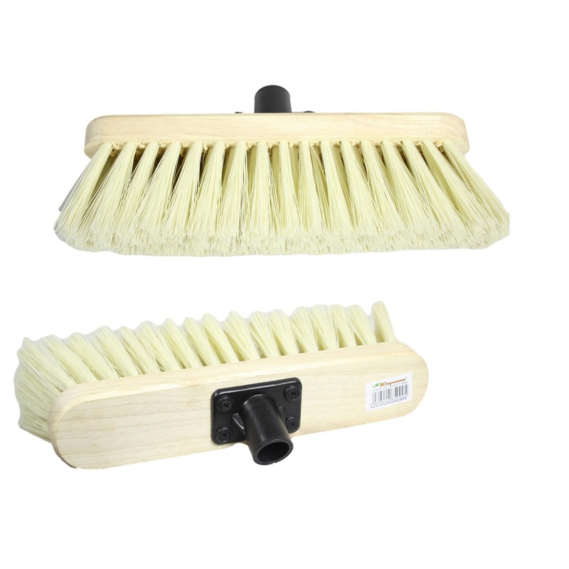 12″ Soft Cream PVC Bristle Brush Broom Head 50905 / BH0905 (Parcel Rate)