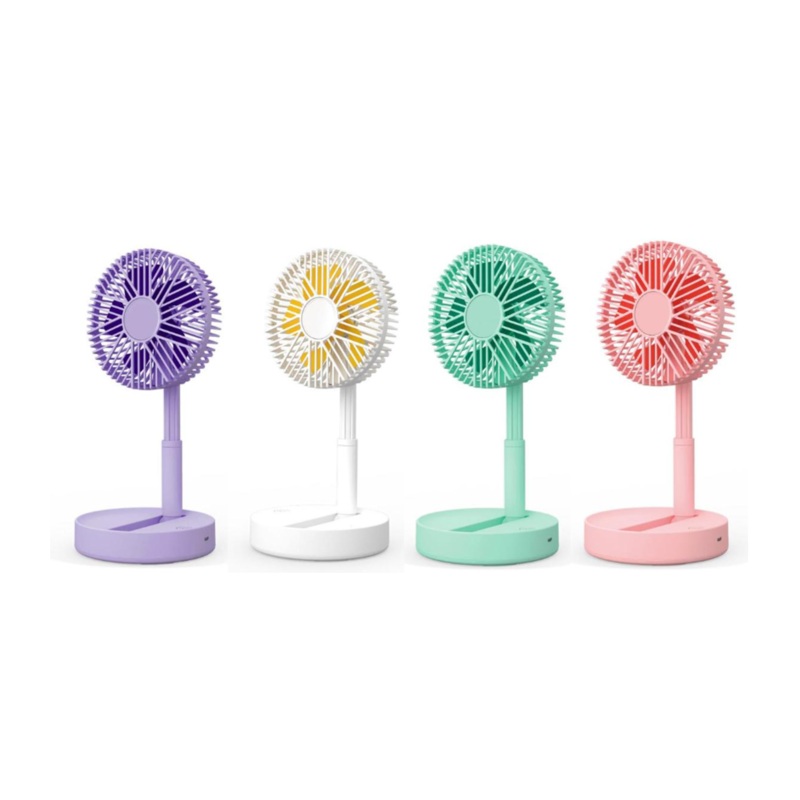 Adjustable Mini Desk Folding Fan 14 x 23 cm USB Rechargeable Assorted Colours 7154 (Parcel Rate)